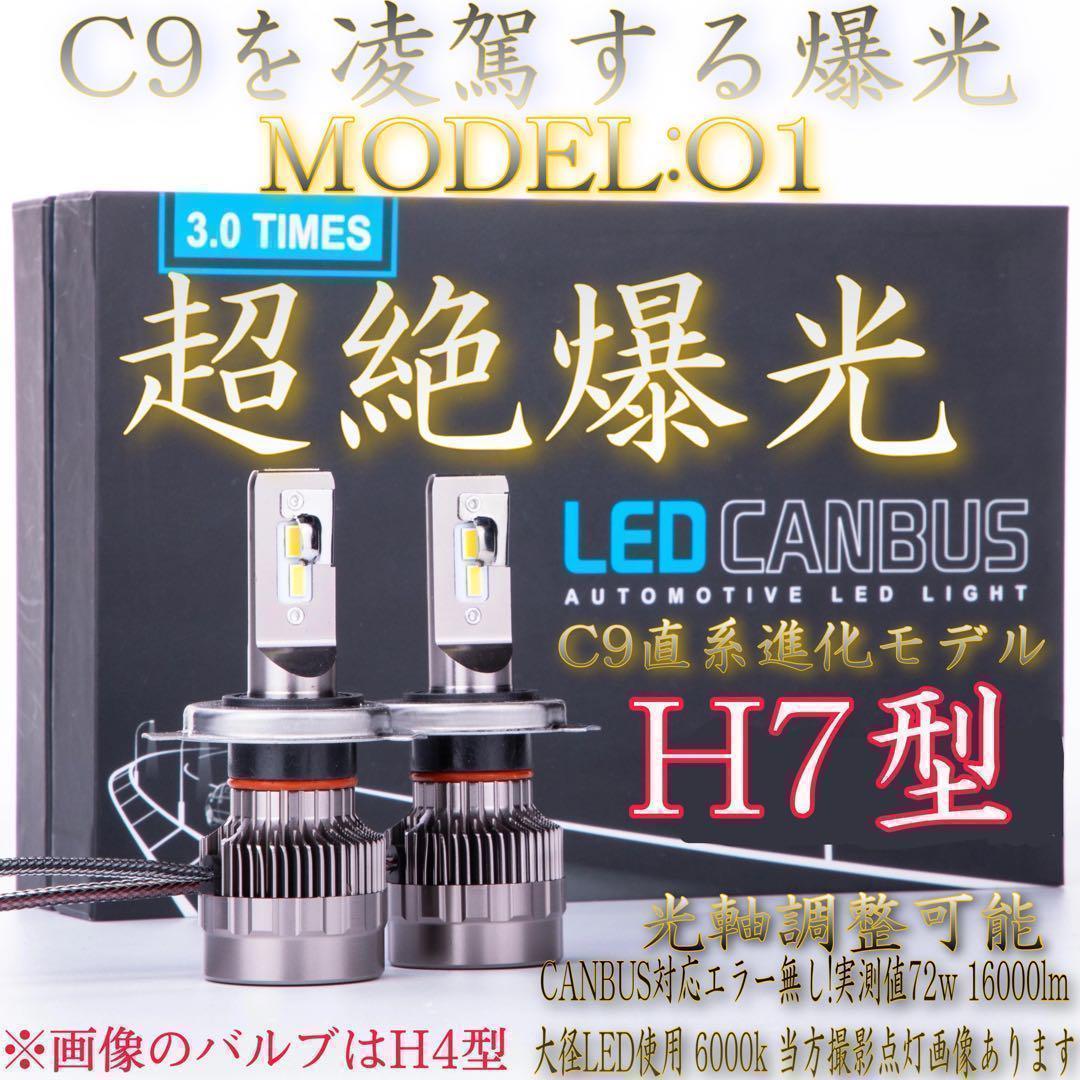 H7 超絶爆光 純白 LED バルブ ヘッドライト O1 6000k 048