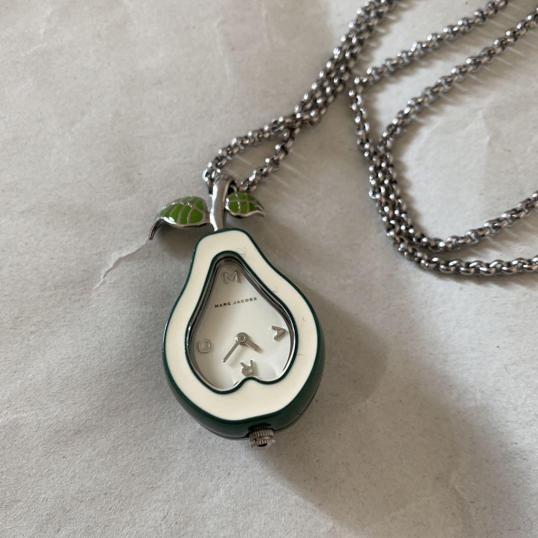 marc jacobs pear watch 洋梨 時計 ネックレス 懐中時計 Marc Jacobs Pear shaped clock necklace quartz, Swiss made