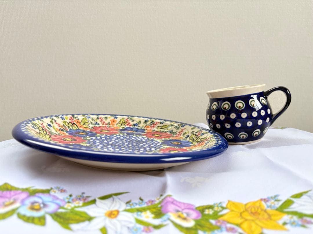 ポーランド食器 ポーリッシュポタリー 大皿 マグカップ セット
