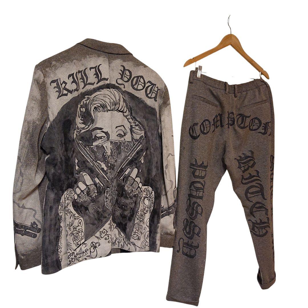 総柄 アート スーツ セットアップ チカーノ 自由の女神 ローライダー