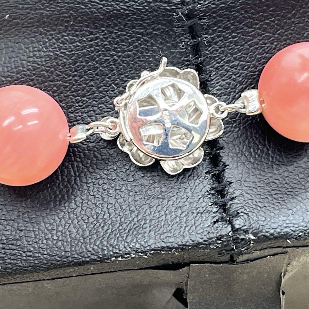 ⭐️サンゴ ネックレス アクセサリー K18WG金具 大玉 レディース ⭐️サンゴ ネックレス アクセサリー K18WG金具 大玉 レディース