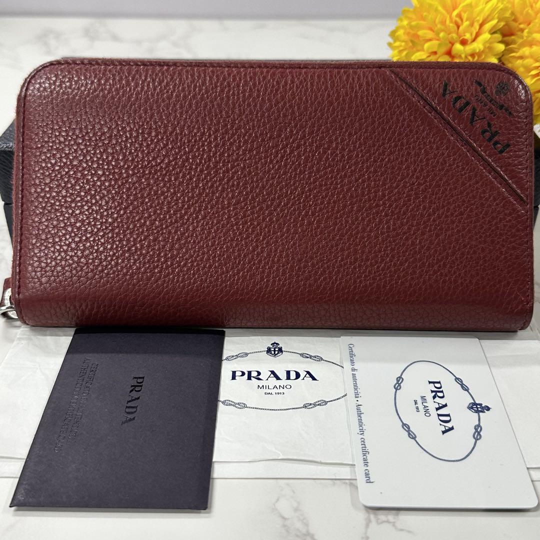 新品同様‼️ 現行　プラダ　PRADA 財布　長財布　ラウンドファスナー