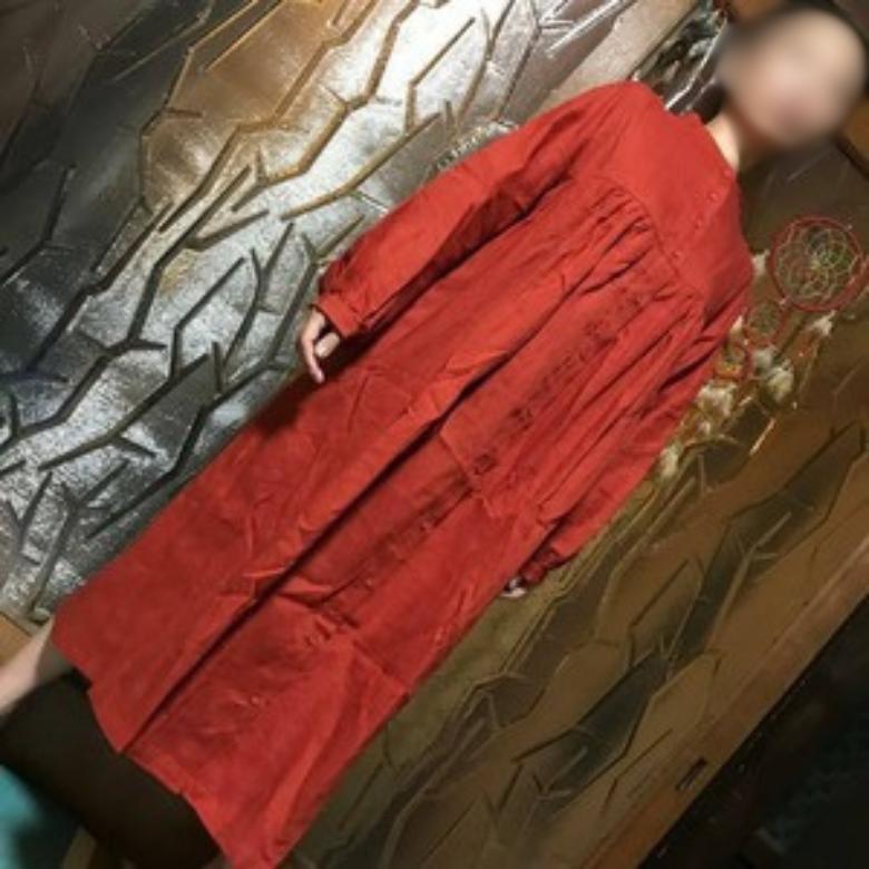 【新品送込】TUTIE. 麻100% ソリッドカラームジ ヨーク切り替え れんが
