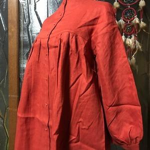 【新品送込】TUTIE. 麻100% ソリッドカラームジ ヨーク切り替え れんが