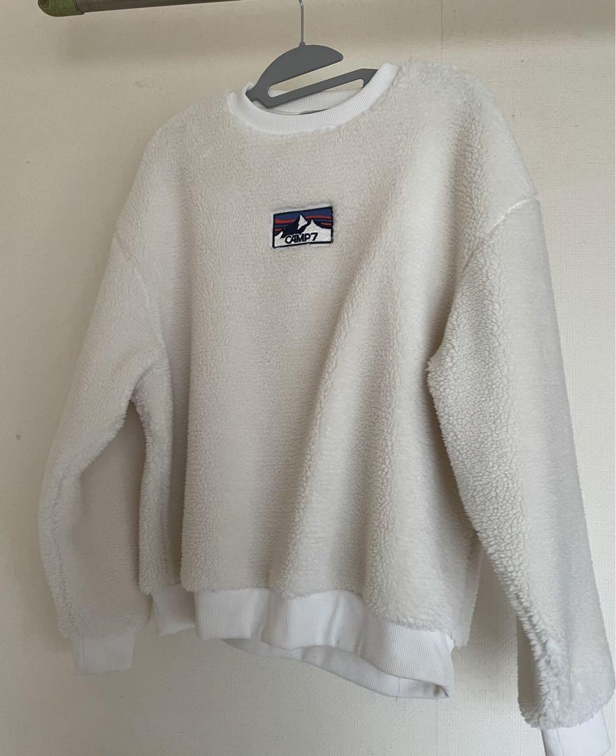 キャンプ7 マウンテン刺繍ボアプルオーバー