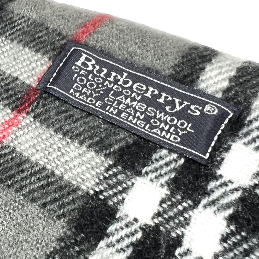 BURBERRY ノバチェック ラムウール100% マフラー グレー 小物