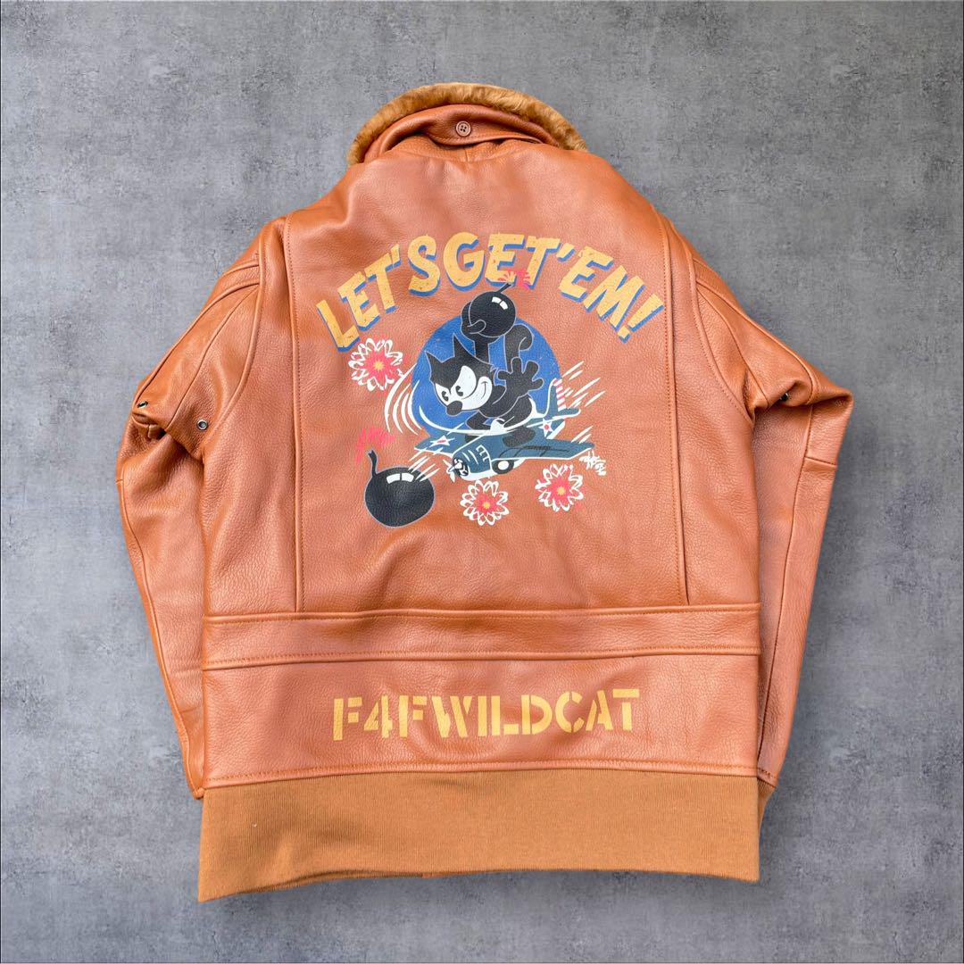 AVLEEXFHY FELIX CAT ボンバージャケット 牛革 S 画像2