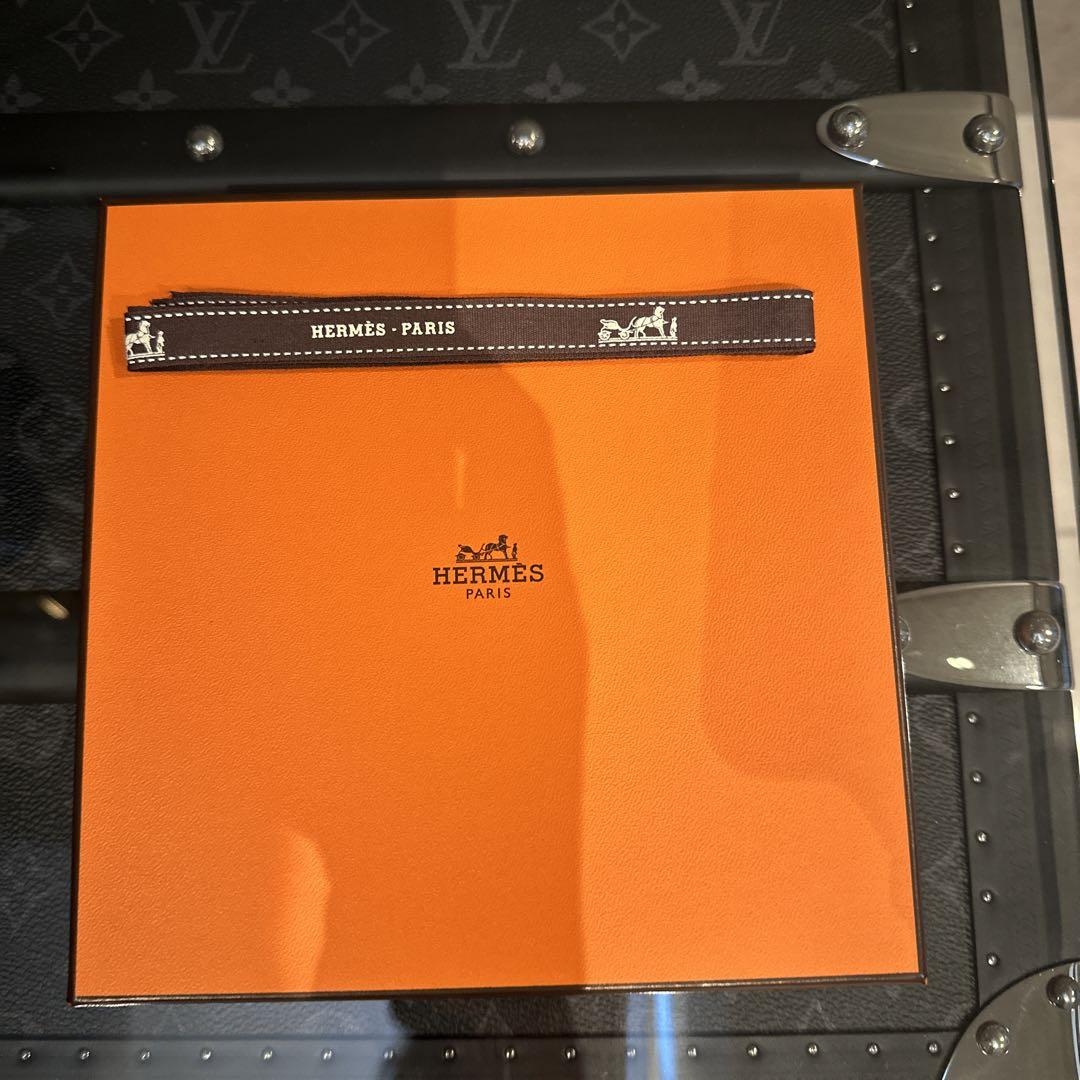 HERMES ピンク Hロゴ タオルハンカチ