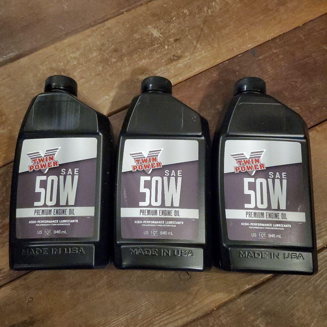 【正規通販】 ツインパワー 3本セット SAE50シングル50 エンジンオイ ショベル パーツ