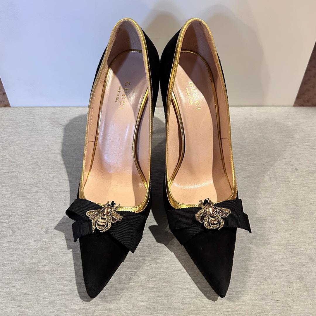 グッチ　GUCCI パンプス　ブラック　黒　靴　23cm 36 蜂　ビー