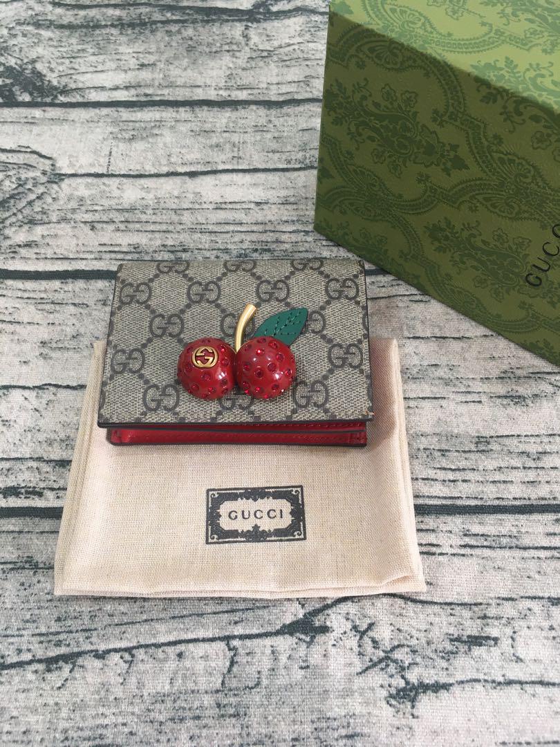 GUCCI インターロッキング　GGチェリー さくらんぼ二つ折り財布【箱付き】
