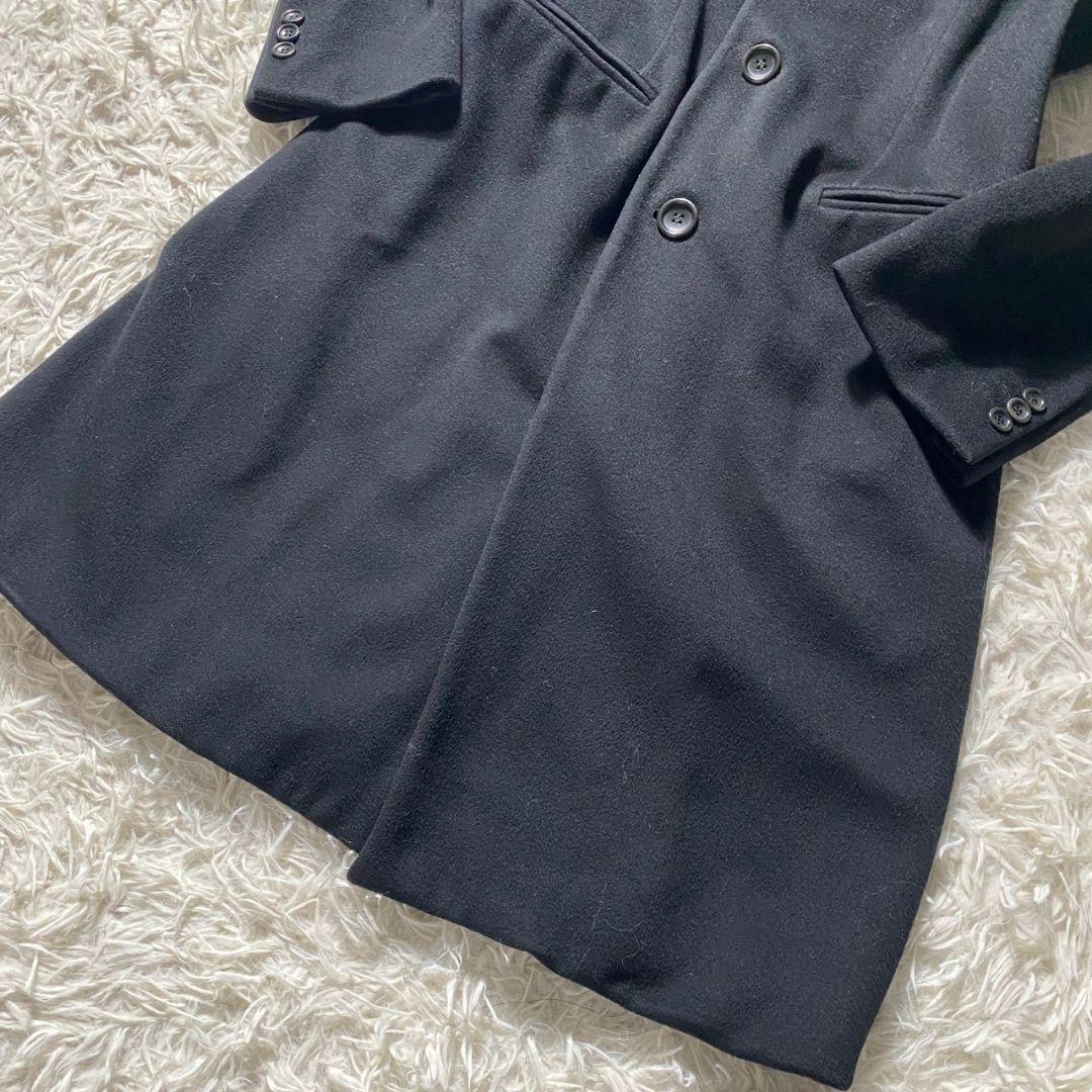 極美品✨️アルマーニコレツォーニ チェスターコート カシミヤ ロング丈 ブラック