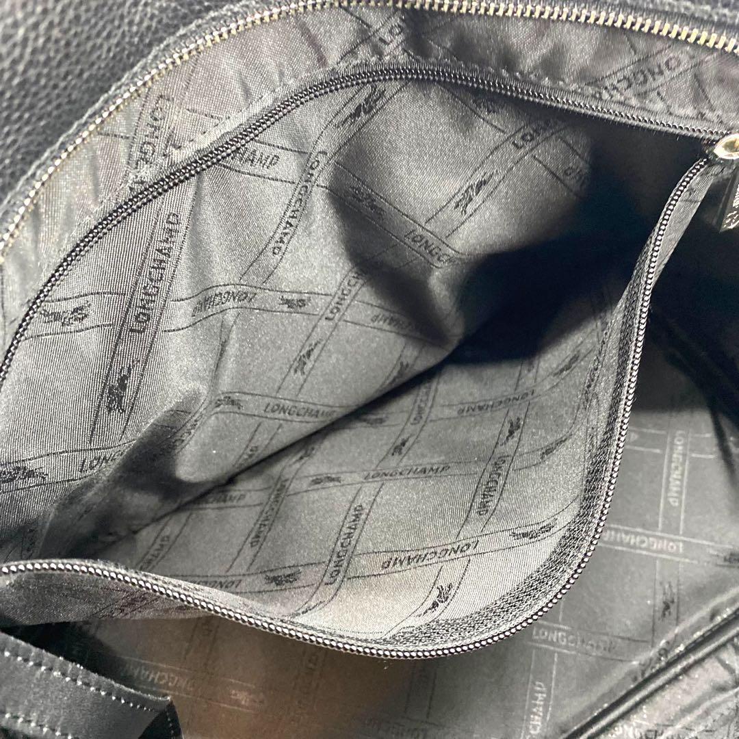 【未使用級】ロンシャン トートバッグ 2way オールレザー ブランドロゴ 黒色 【未使用級】ロンシャン トートバッグ 2way オールレザー ブランドロゴ 黒色