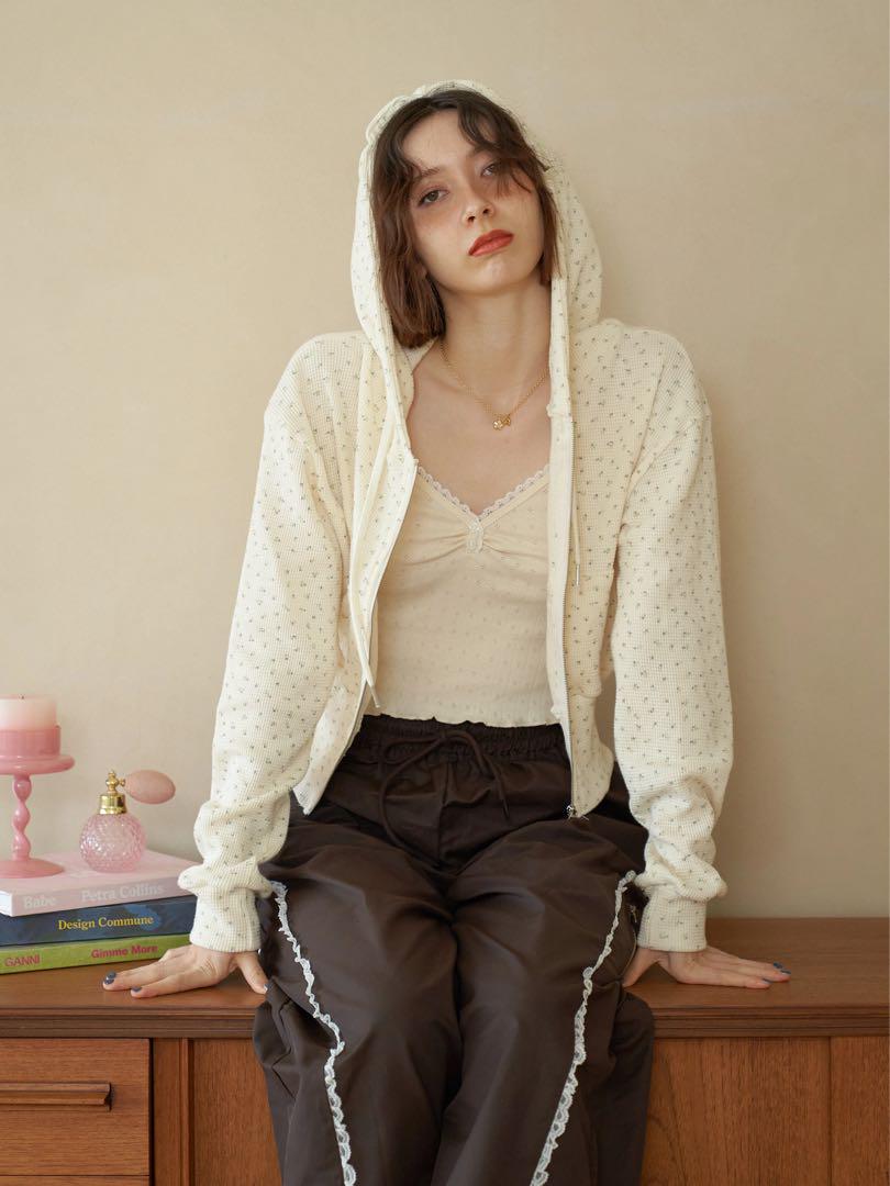 ルームウェア・パジャマ ALLISON BROWN FLOWER GARDEN ZIPUP HOODIE