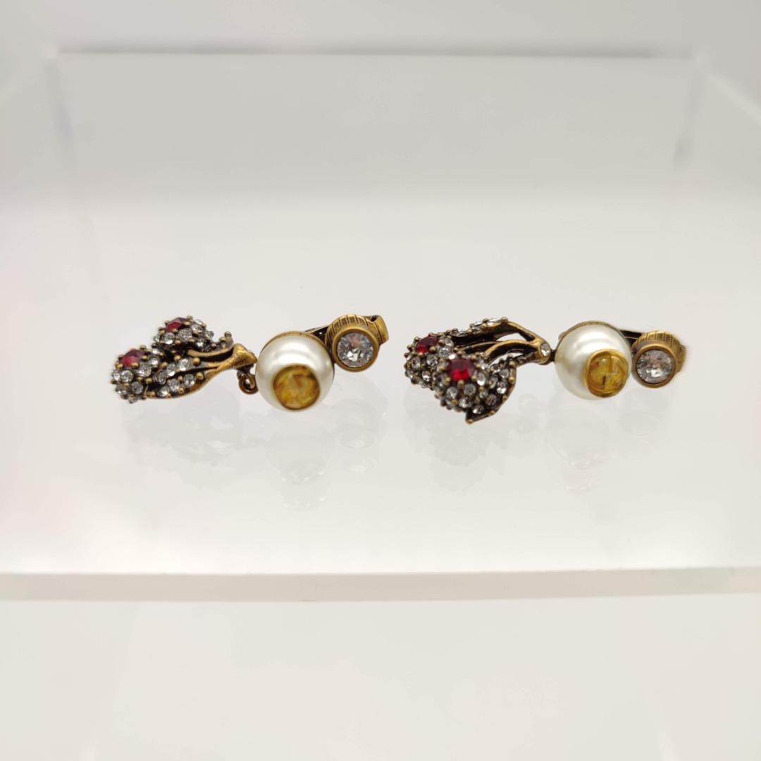 定番通販 美品 GUCCI グッチ イヤリング チェリー×パールモチーフ ヴィンテージ z0jHT-m69385339987 安いお買い得