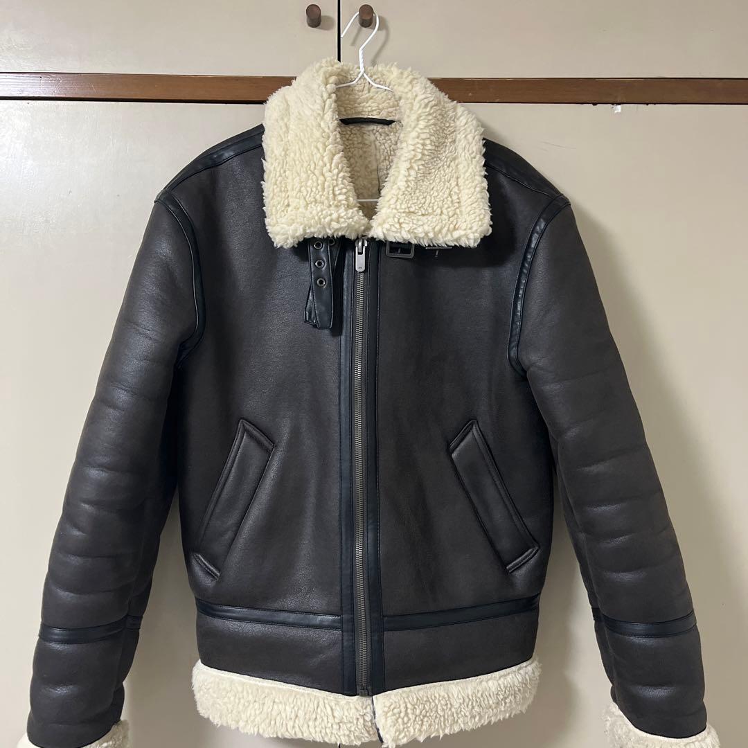 新品本物 ZARA ムートンジャケット フライトジャケット - www