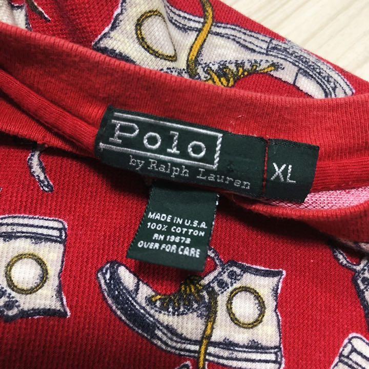 80年代 USA製 ポロ ラルフローレン 総柄 Tシャツ オールスター好きにも◎ 80年代 USA製 ポロ ラルフローレン 総柄 Tシャツ オールスター好きにも◎