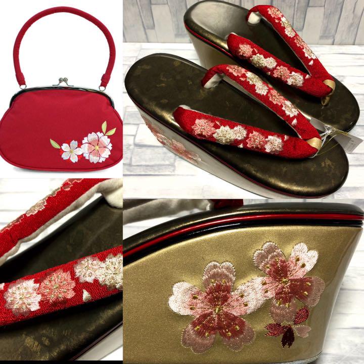 予約商品 新品☆豪華桜花刺繍 草履(厚底ヒール)&刺繍バッグ&白足袋 こっぽり 赤 即納商品|振袖 - dachmir.com.ua 予約商品 新品☆豪華桜花刺繍 草履(厚底ヒール)&刺繍バッグ&白足袋 こっぽり 赤 即納商品|振袖 - dachmir.com.ua