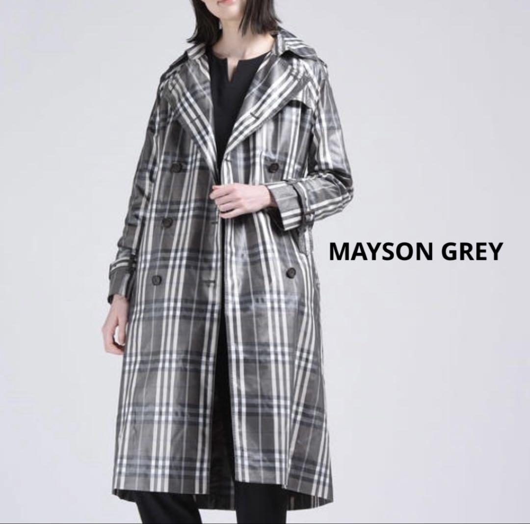 完売【新品タグ付】MAYSON GREY 先染めチェック トレンチコート M