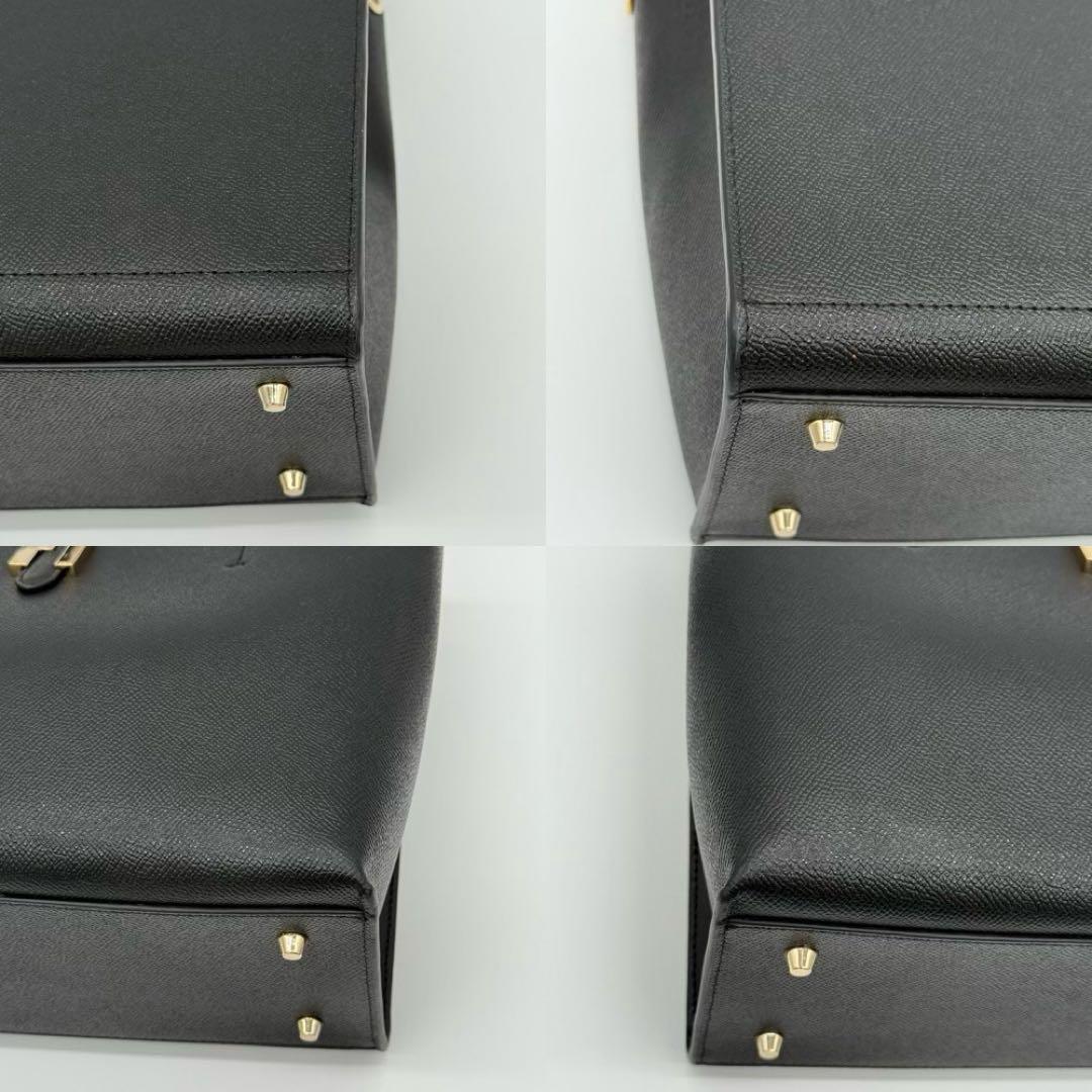 【極美品】FURLA SOFIA トートバッグ 肩掛け レザー フォーマル 黒