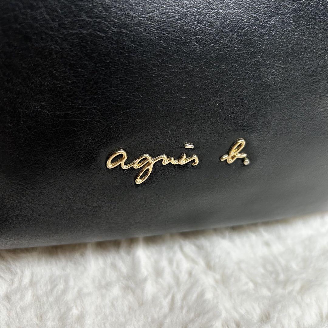 美品 agnes b. 牛革 トートバッグ 肩掛け 舟形 ブラック - メルカリ
