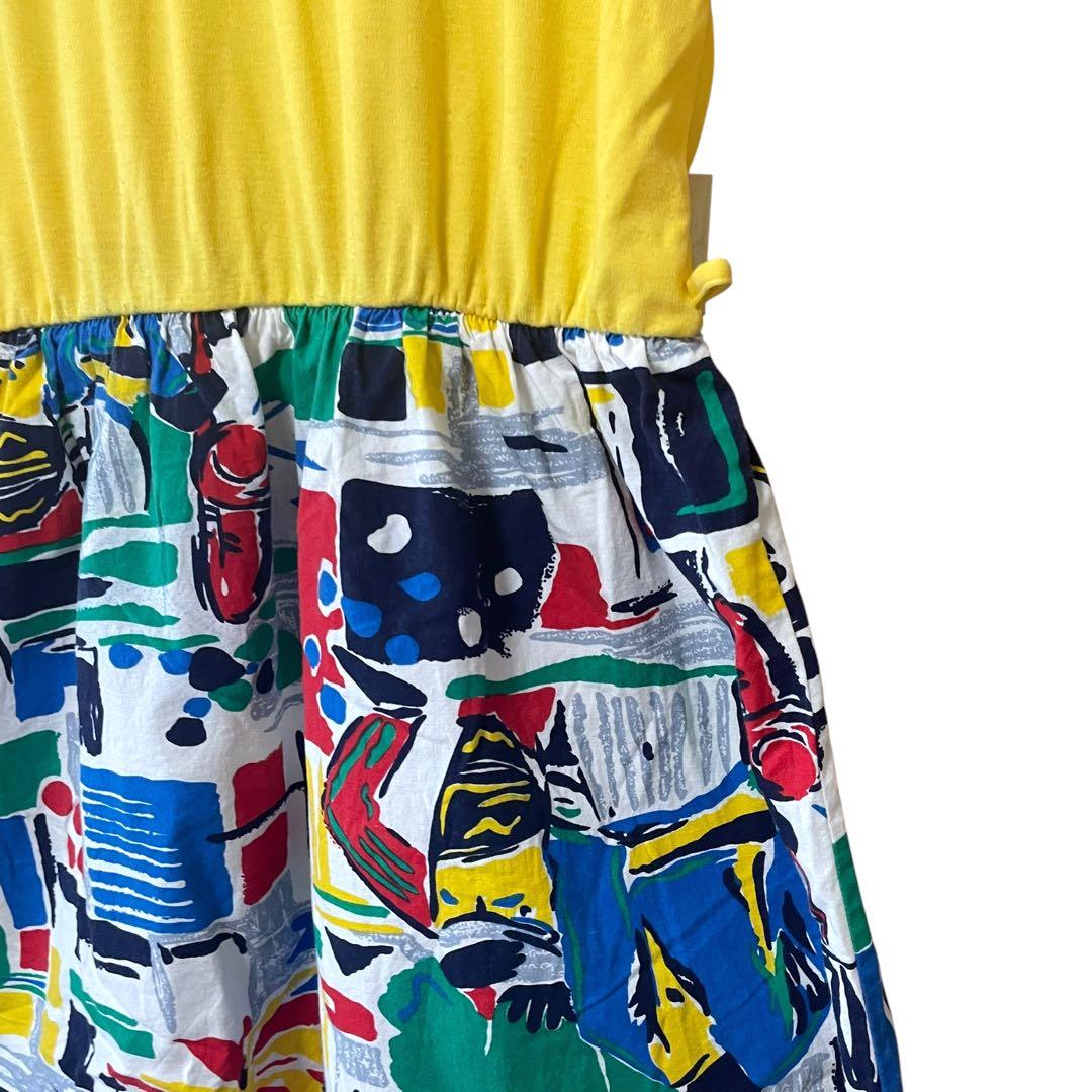 JADE レトロ プリント ワンピース カナダ製 トロピカル柄 ヴィンテージ古着