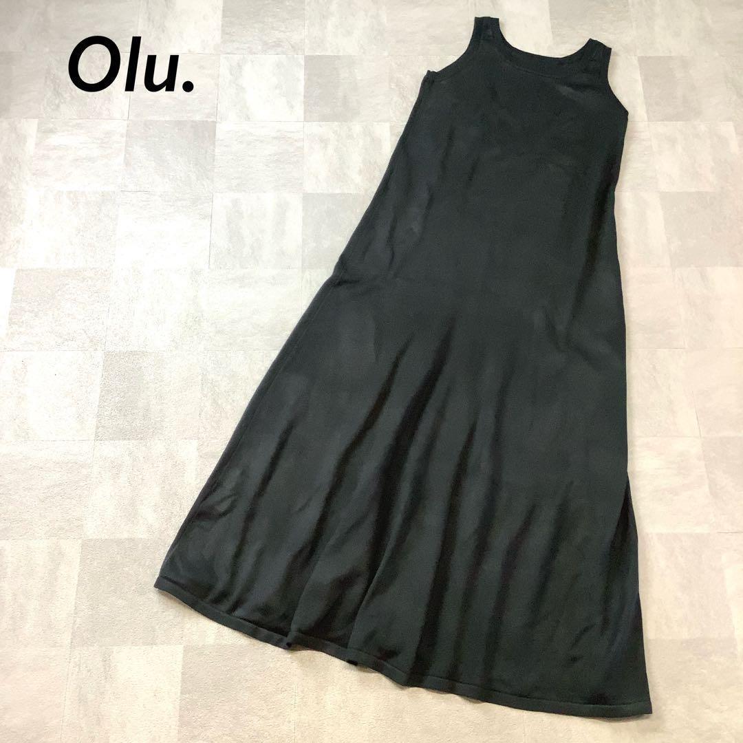 美品 Olu. ノースリーブ ニット ロング ワンピース ブラック