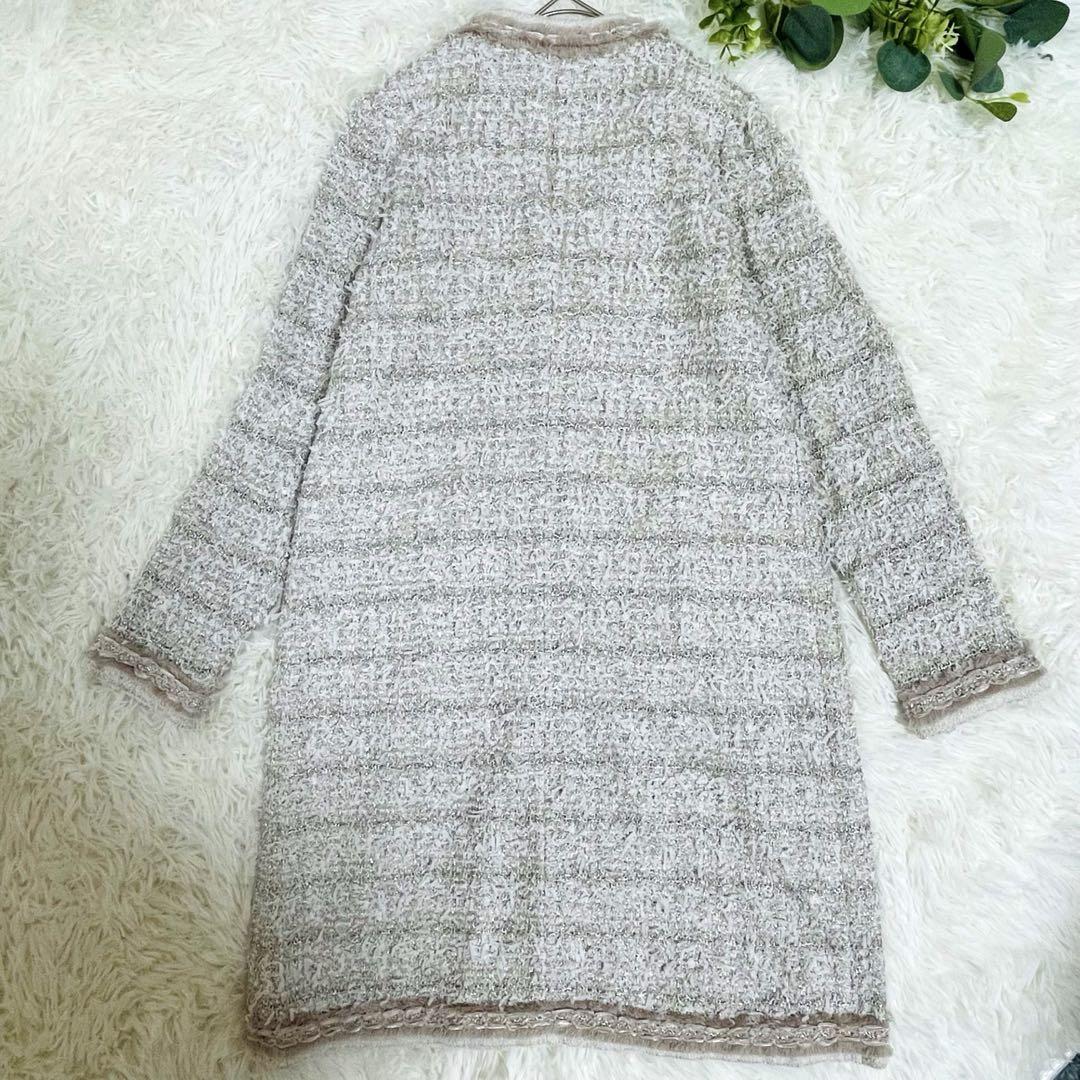 【新品】TO BE CHIC 40 ノーカラーニット　ジャケット カーディガン