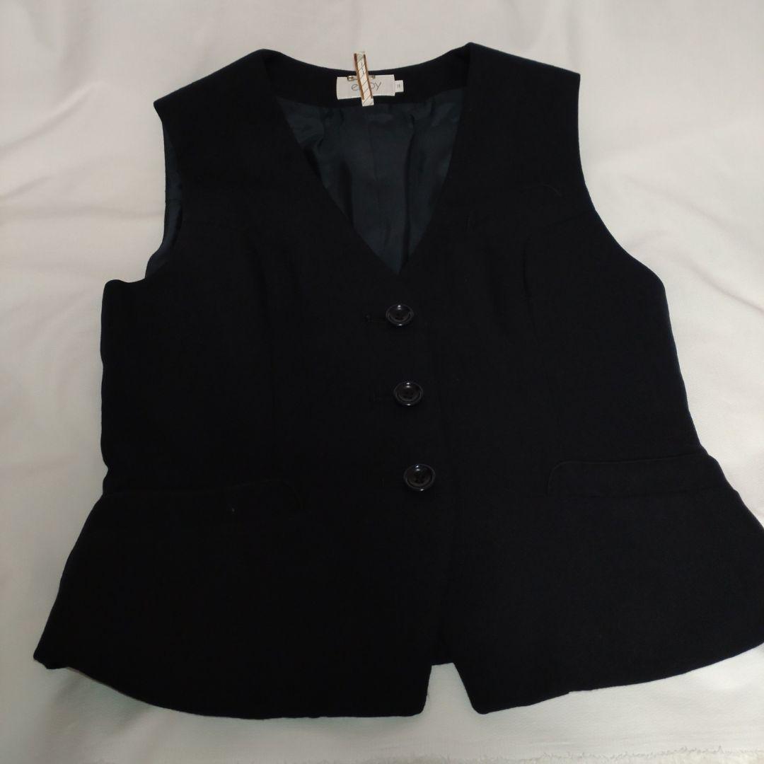 enjoy 事務制服 上下 11号 毛・カシミヤ　秋冬　濃紺　秋冬