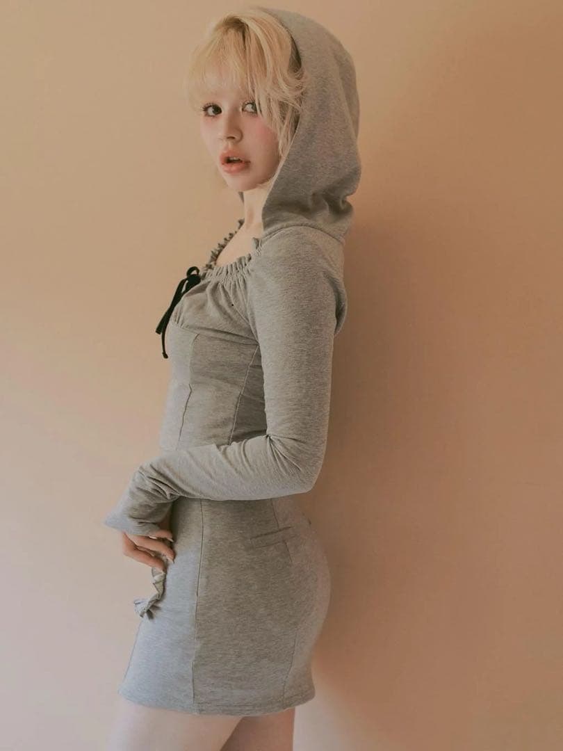 【ANDMARY】 andmary gather frill setup グレー SIZE セットアップ レディース