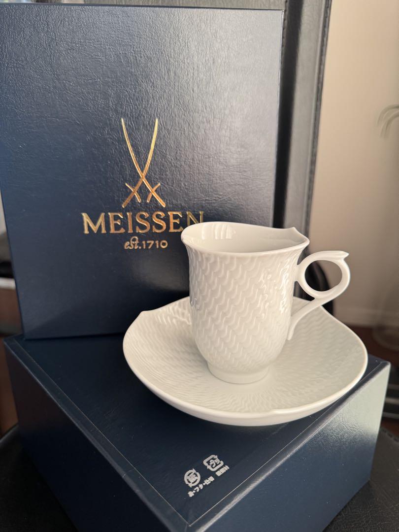 新品未使用MEISSEN 波の戯れティーカップ・ソーサー セット