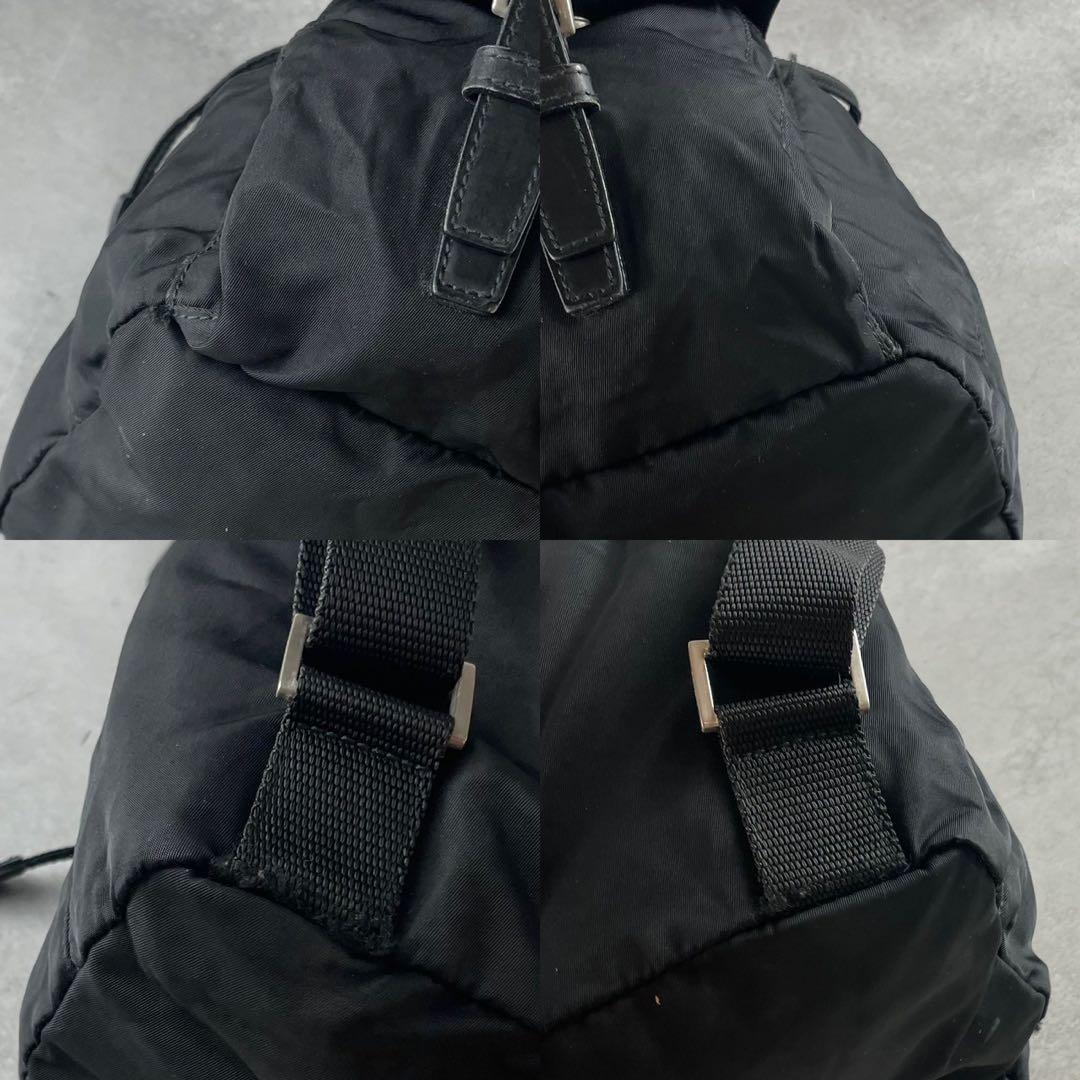 美品✨PRADA リュック バックパック ナイロン フラップ 三角ロゴ ブラック