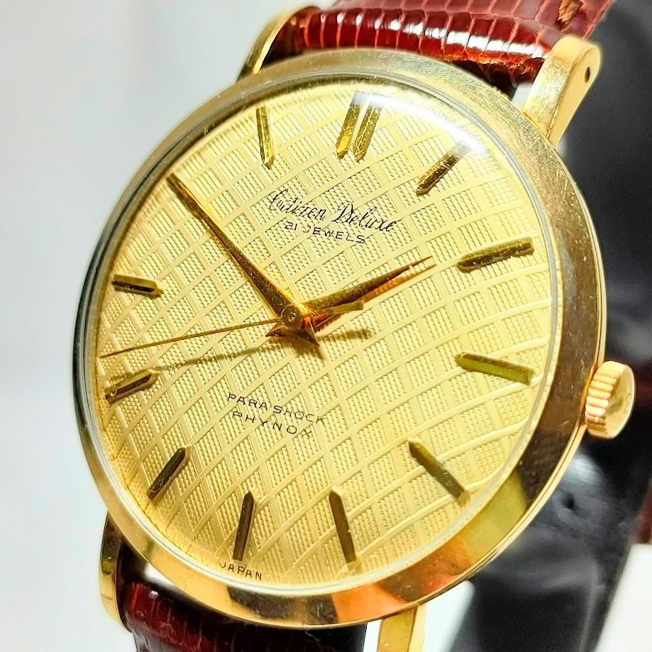 稼働品 citizen deluxe シチズン デラックス 14K 自動巻き