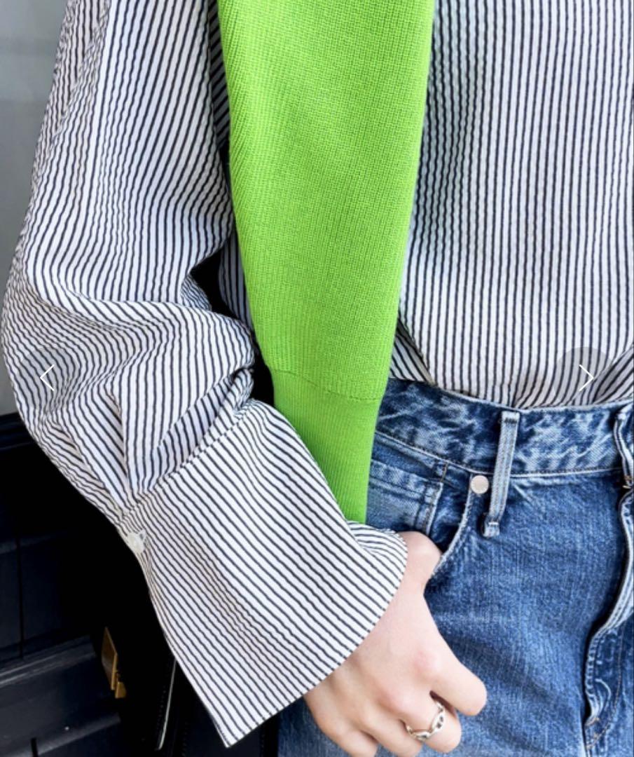 【新品未使用】Spick&Span フリルカラーストライプシャツ