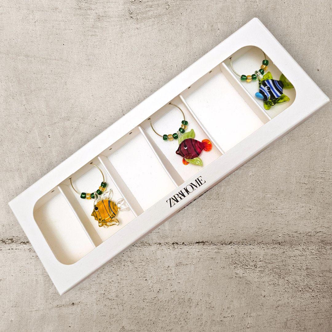 ZARA HOME FISH GLASS CHARMS 3個 グラスマーカー - メルカリ