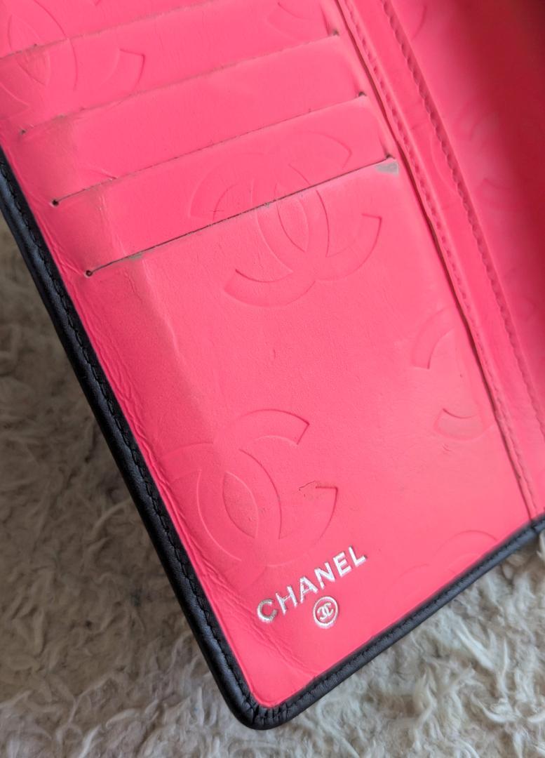 CHANEL シャネル 長財布 カンボンライン 中古 黒 ブラック 現状お渡し