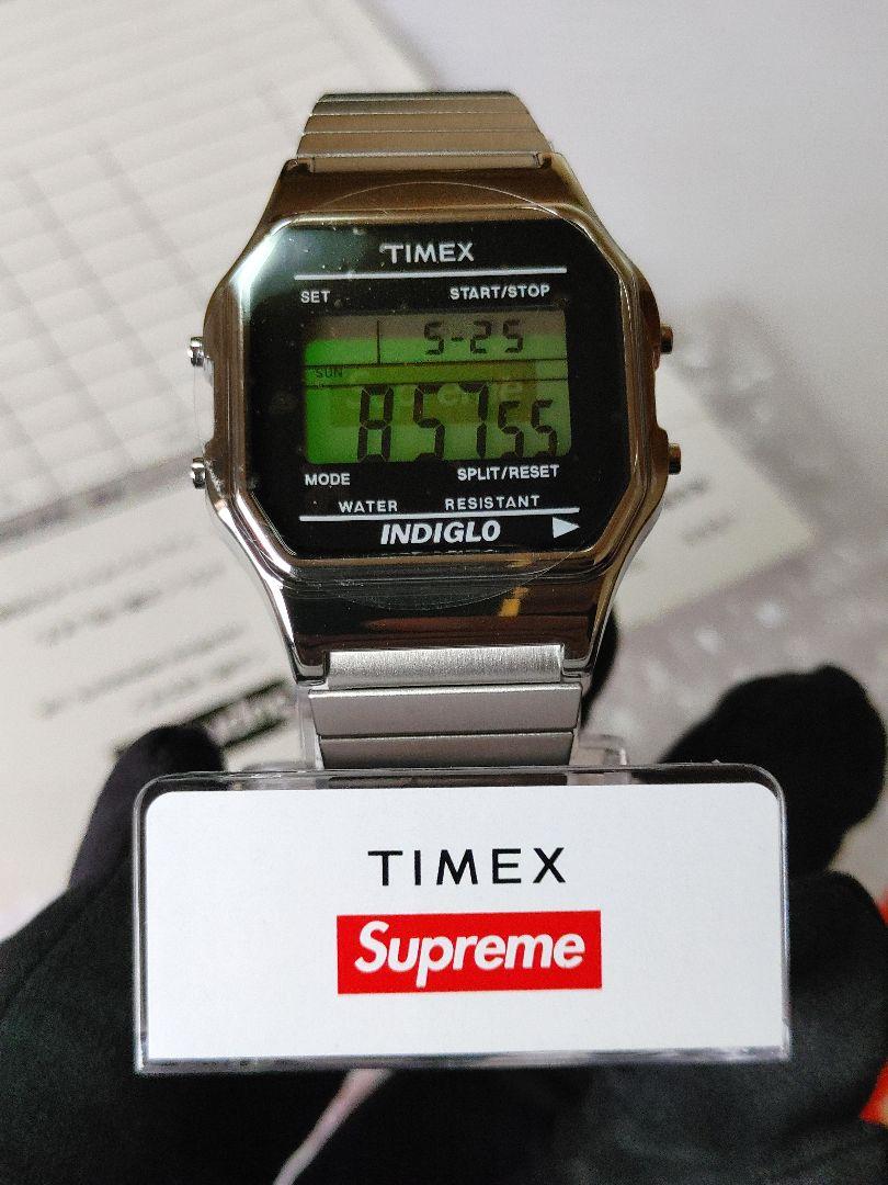 Supreme×Timex 19AW デジタルウォッチ シルバー ステッカー
