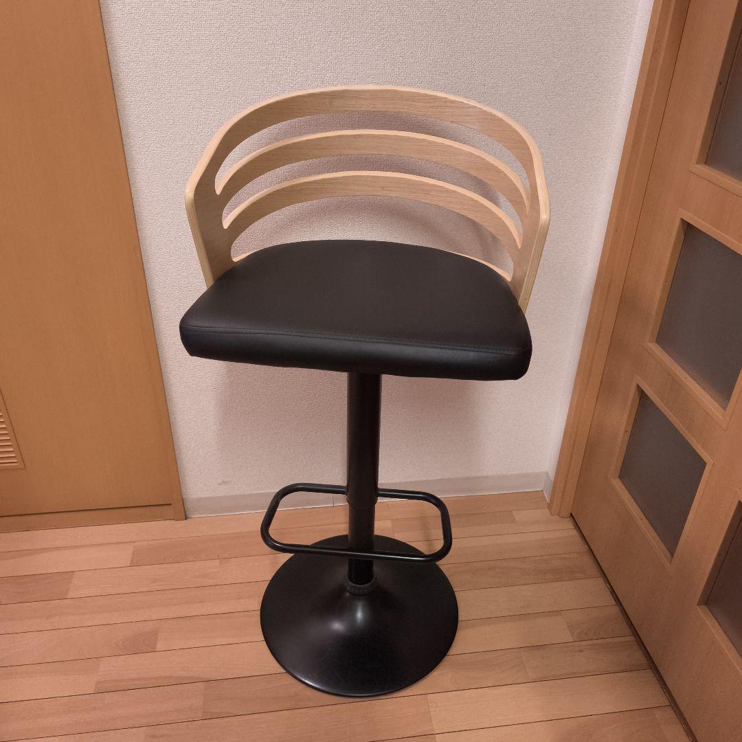 と*つ様 カウンターチェア 木製背もたれ付き