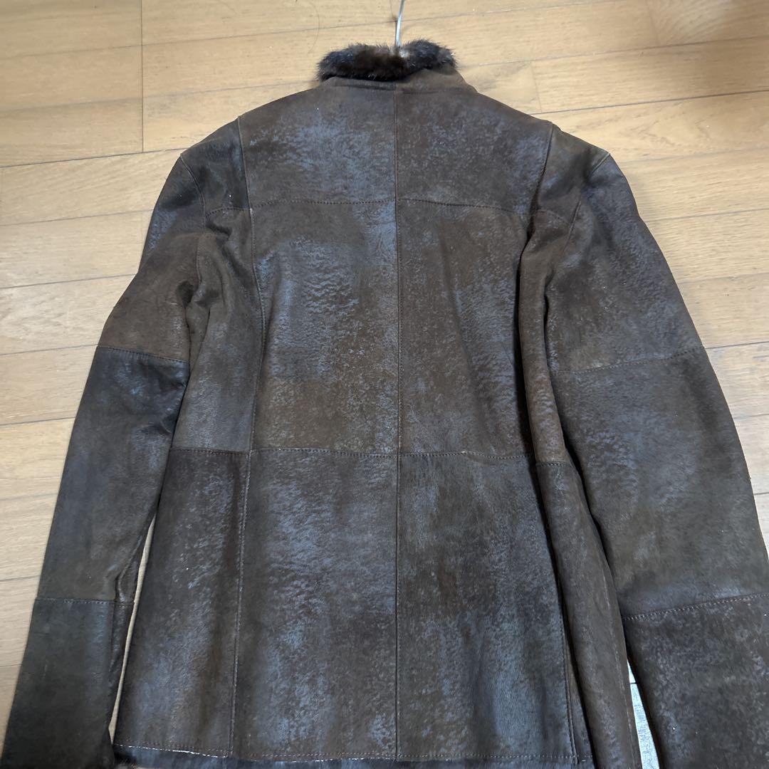 超人気の雑貨店 vesgioia ラビット ミンクファー ショートコート レザー ジャケット・アウター