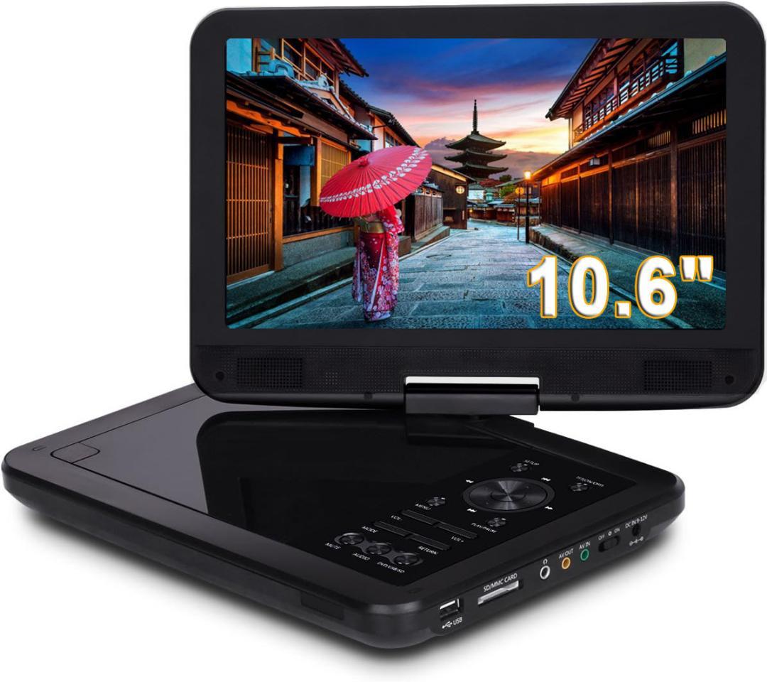 12.6型 ポータブルdvdプレーヤー CPRM対応 Hi-Fiスピーカー搭載