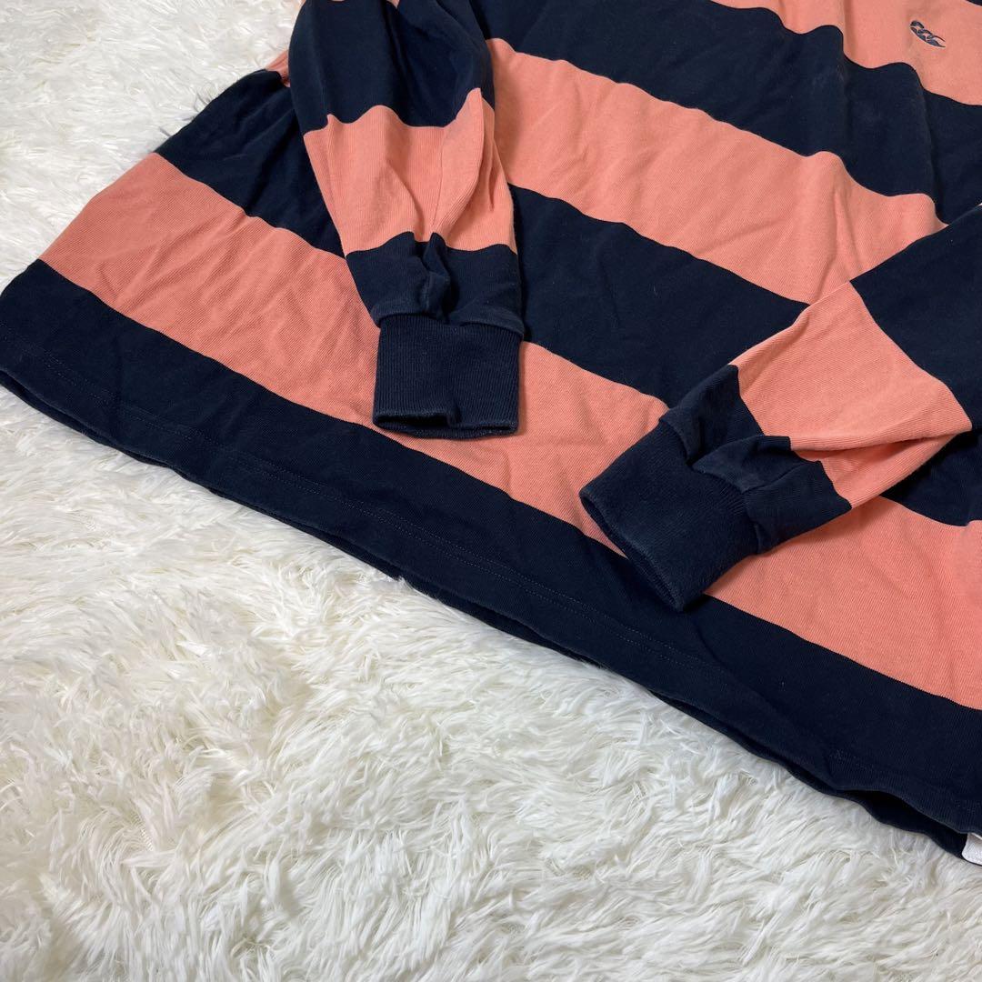 canterbury ラガーシャツ 長袖 太ボーダー 刺繍ロゴブランド