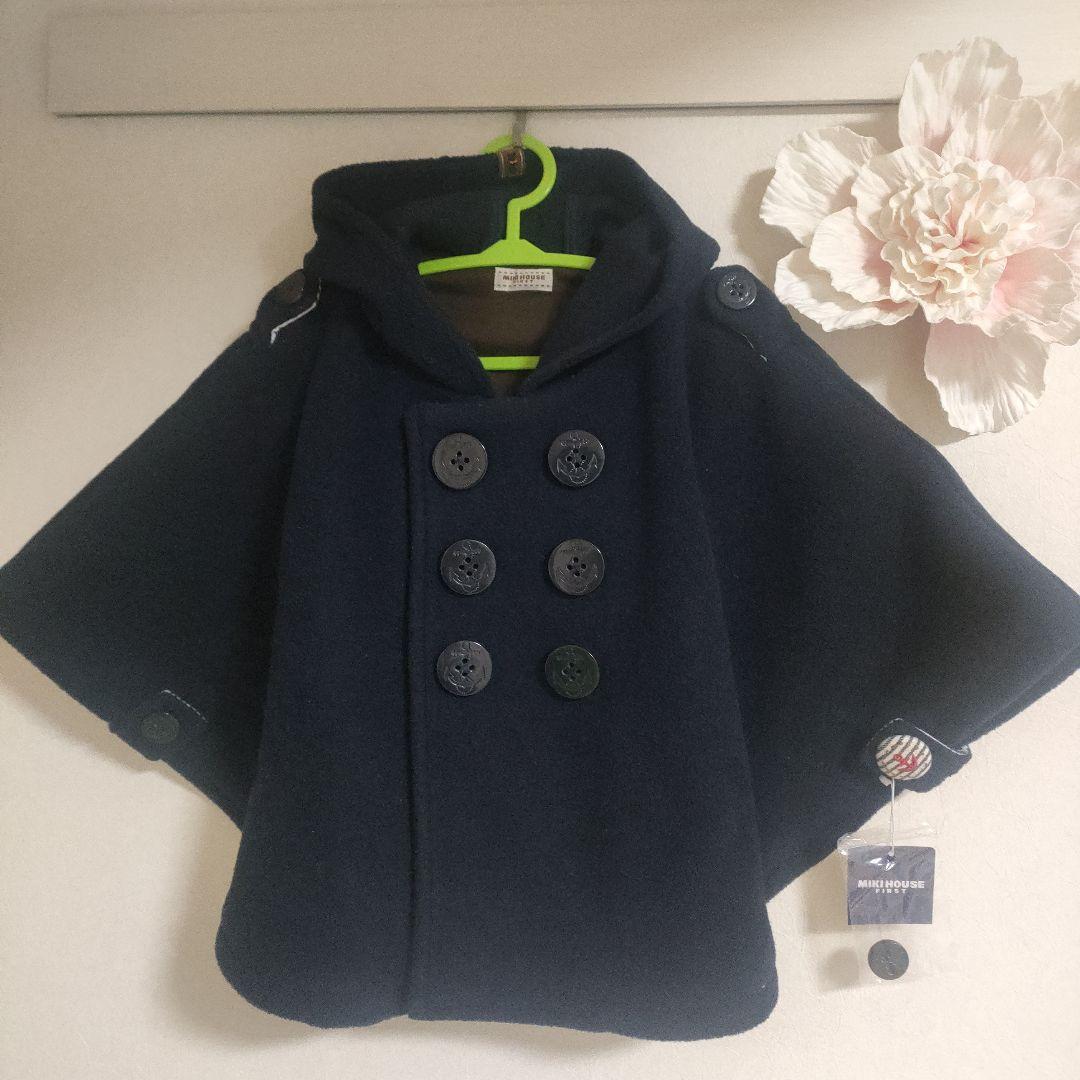 MIKI HOUSE ネイビー ポンチョ コート ミキハウス90cm MIKI HOUSE