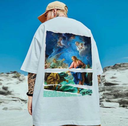 *新品 絵画 名画 ユニーク Tシャツ ロゴTシャツ バックプリント*