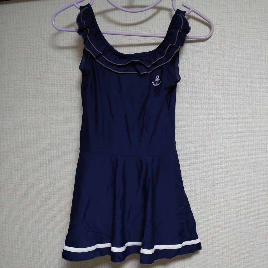 マザウェイズ★ネイビー フリル付き水着 140cm★