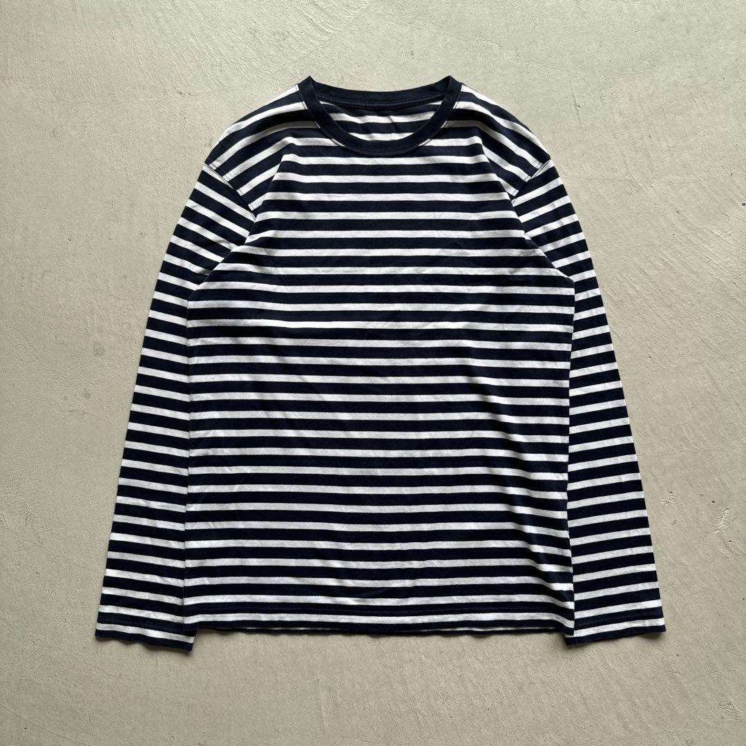 00s old uniqlo boarder l/s ロンt ボーダー 白 紺