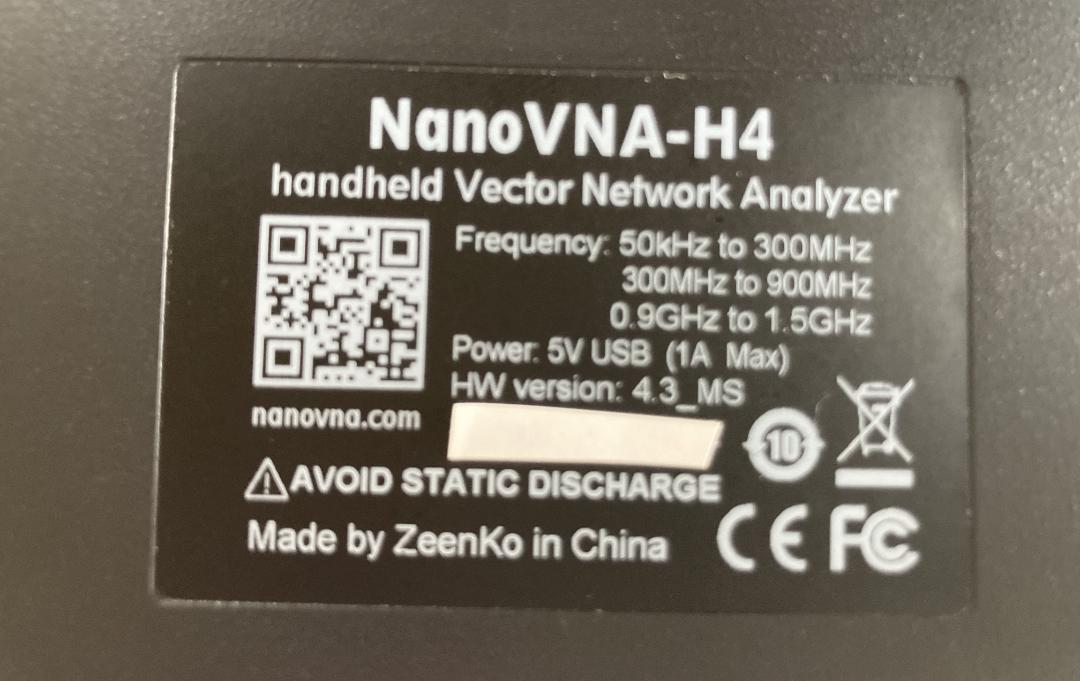 NanoVNA-H4 ベクトルネットワークアナライザ、V4.3