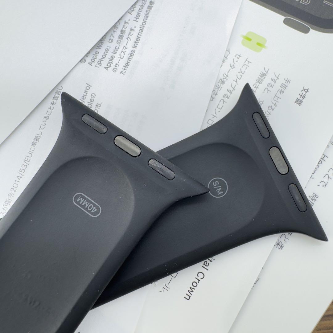 1492 Apple Watch エルメス　ブラック　ラバー　シリコンバンド
