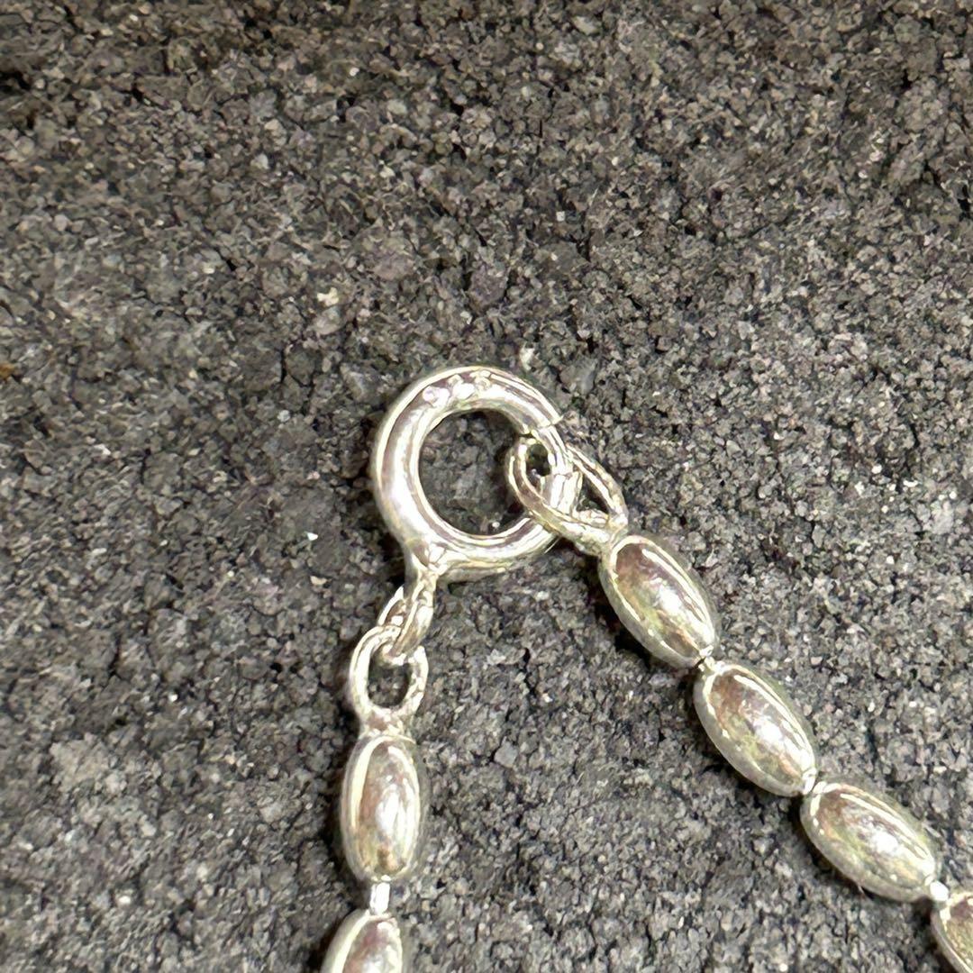 シルバー925 Silver オーバルチェーンネックレス/軽研磨仕上げ/45cm