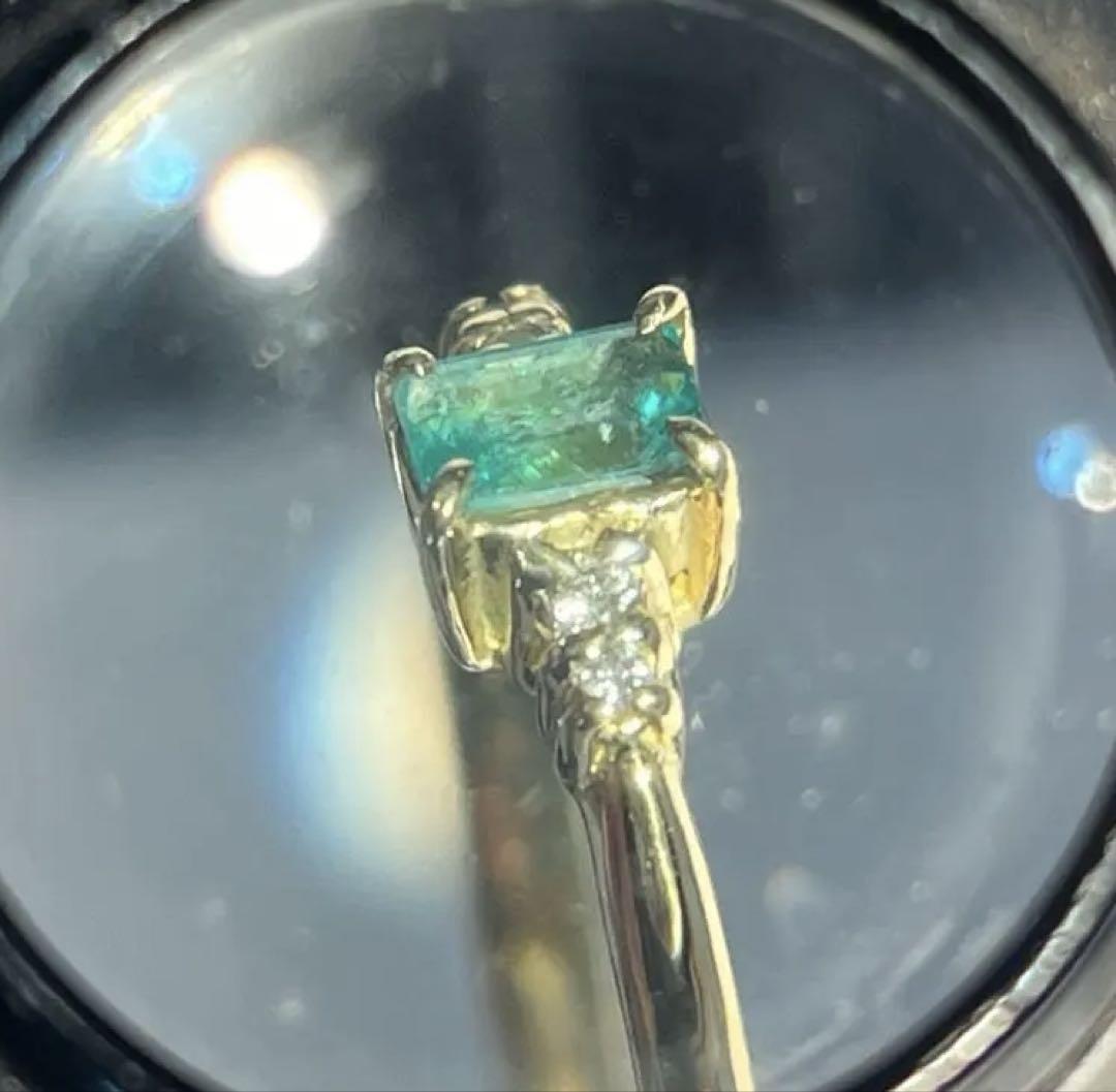 コロンビア産 エメラルド リング/指輪 0.98ct K18 大粒で濃厚