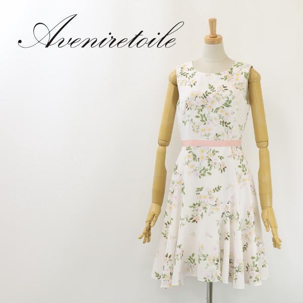 B6736■美品■アベニールエトワール フラワープリントワンピース 36